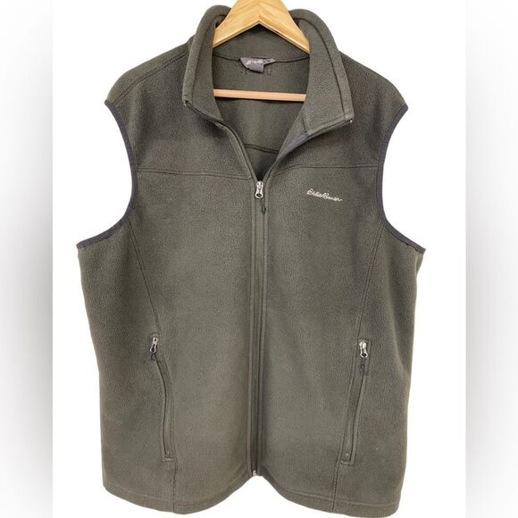 Eddie Bauer Fleece Vest Army Green Size XL - Picture 1 of 3